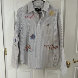 Teddy Fresh Embroidered Striped Button Down Shirt